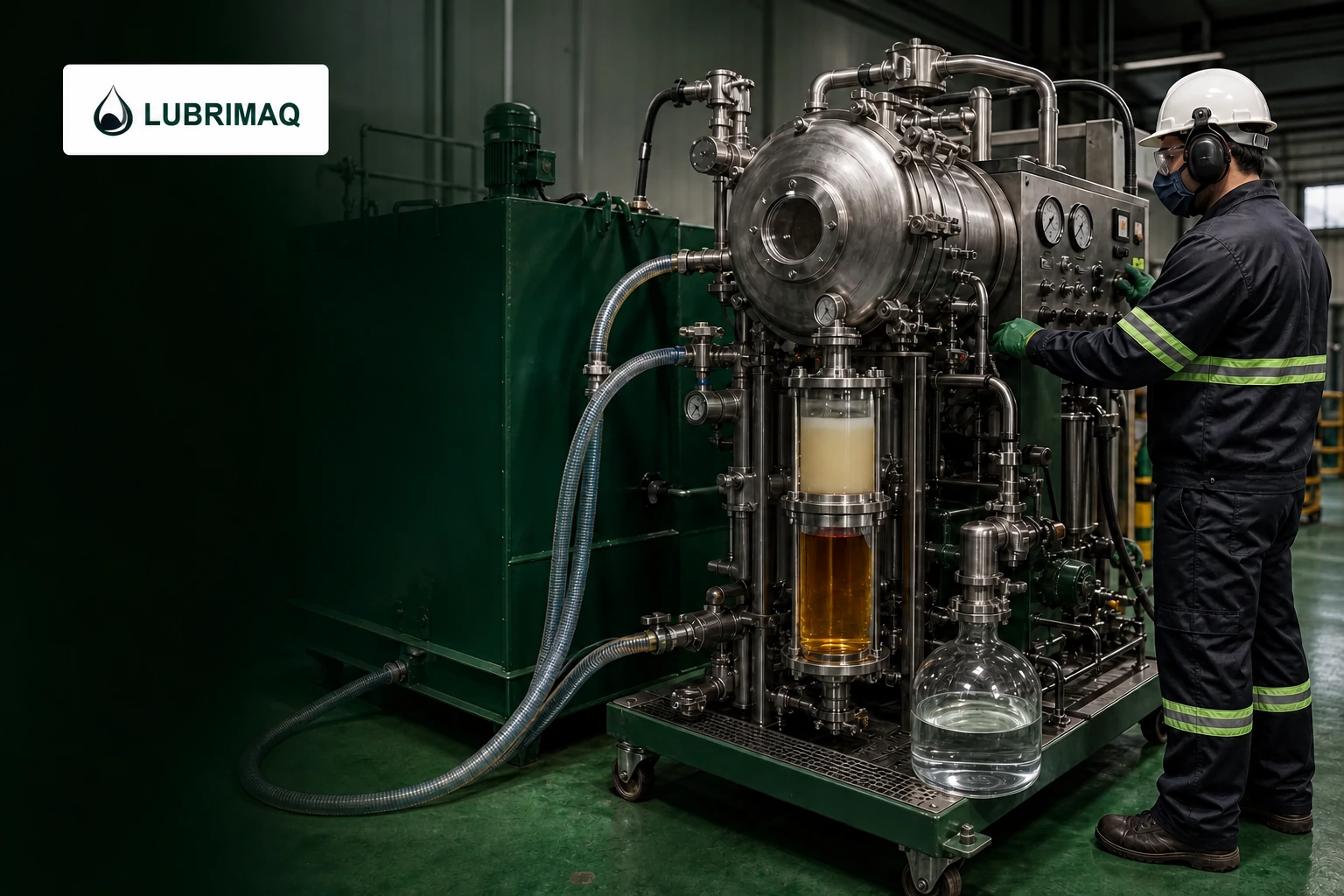 Sistema de termovácuo para remover água do óleo industrial